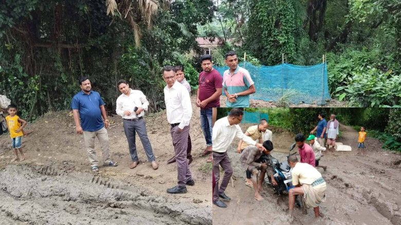 ৩ বছর ধরে বন্ধ কাজ: গুরকচি-সিটিংবাড়ি সড়কের বেহাল দশায় জনদুর