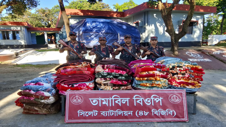 গোয়াইনঘাট-জৈন্তাপুর সীমান্তে ৪৯ লাখ টাকার চোরাচালানি মালামাল